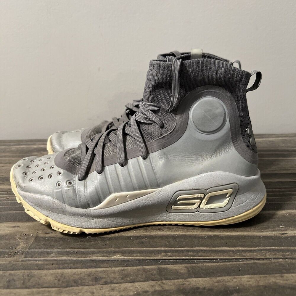 Under Armour Women’s Size 6.5 GS Curry 4 Basketball Shoe Gray 1295995-112